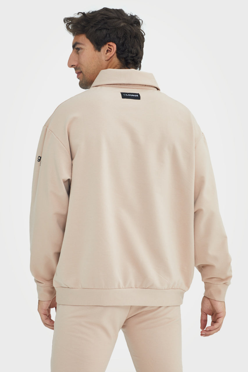 Organic Bamboo Men Cozy Half Zip Slim Fit Jumper