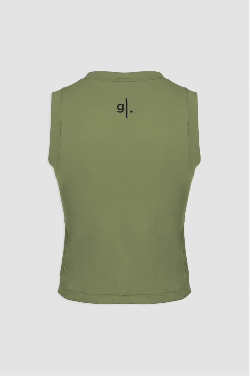 Women's Sustainable Sleeveless Crop High Neck Top