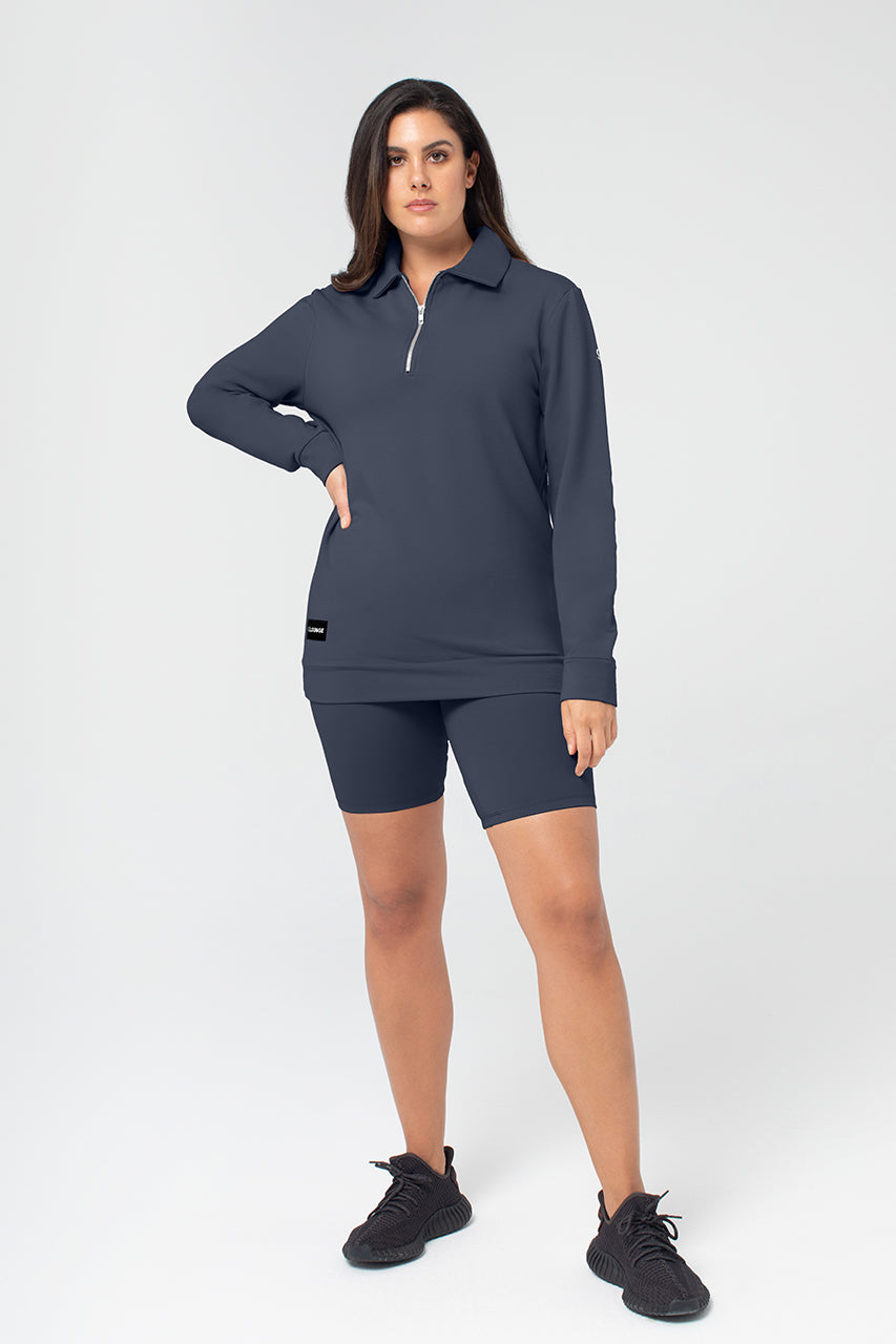 Organic Bamboo Women Cozy Half Zip Slim Fit Jumper