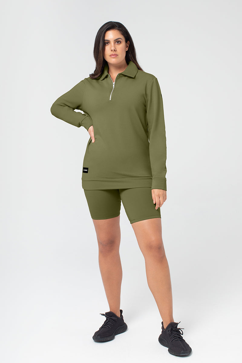 Organic Bamboo Women Cozy Half Zip Slim Fit Jumper