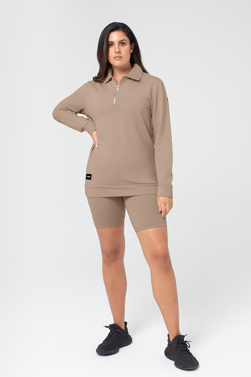 Organic Bamboo Women Cozy Half Zip Slim Fit Jumper