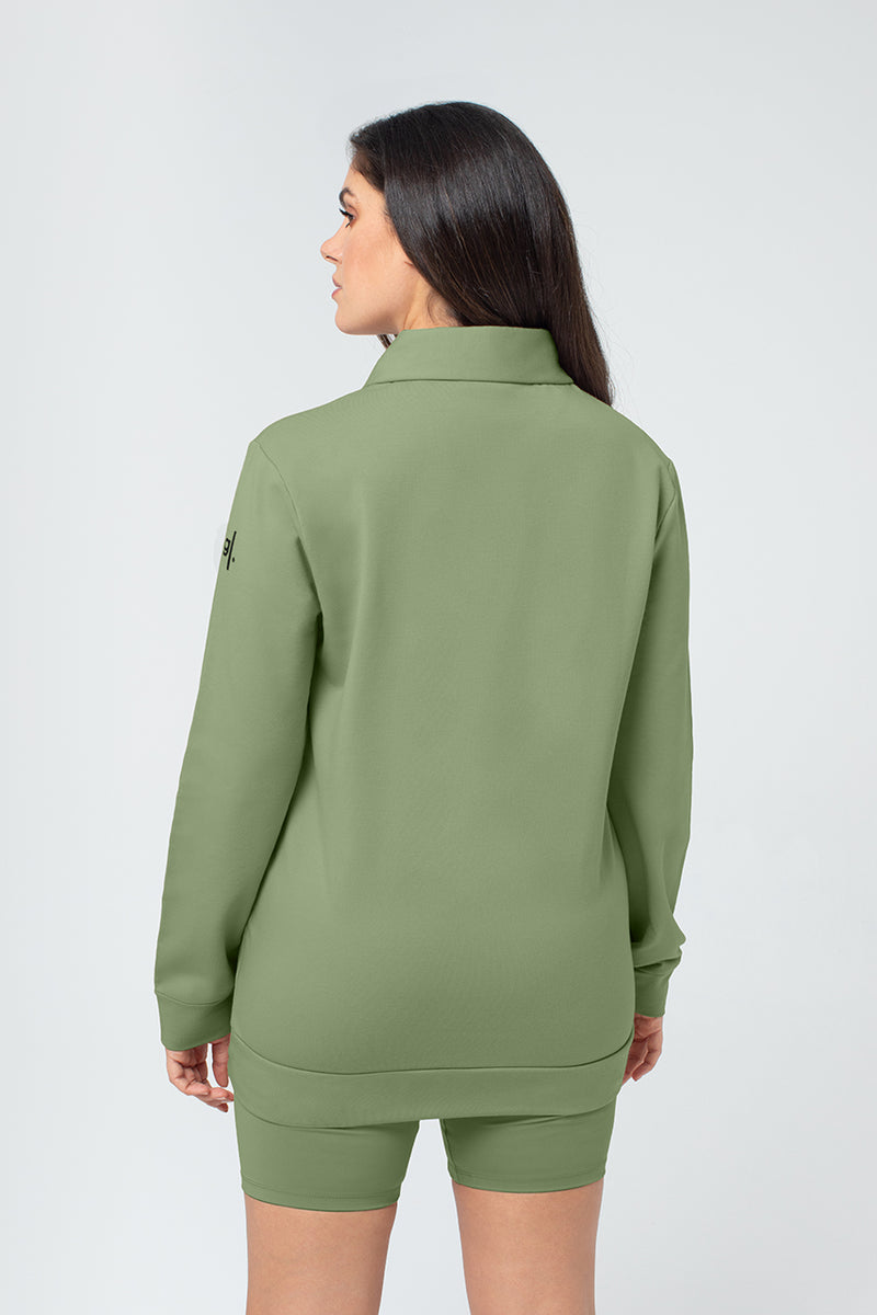 Organic Bamboo Women Cozy Half Zip Slim Fit Jumper