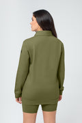 Organic Bamboo Women Cozy Half Zip Slim Fit Jumper