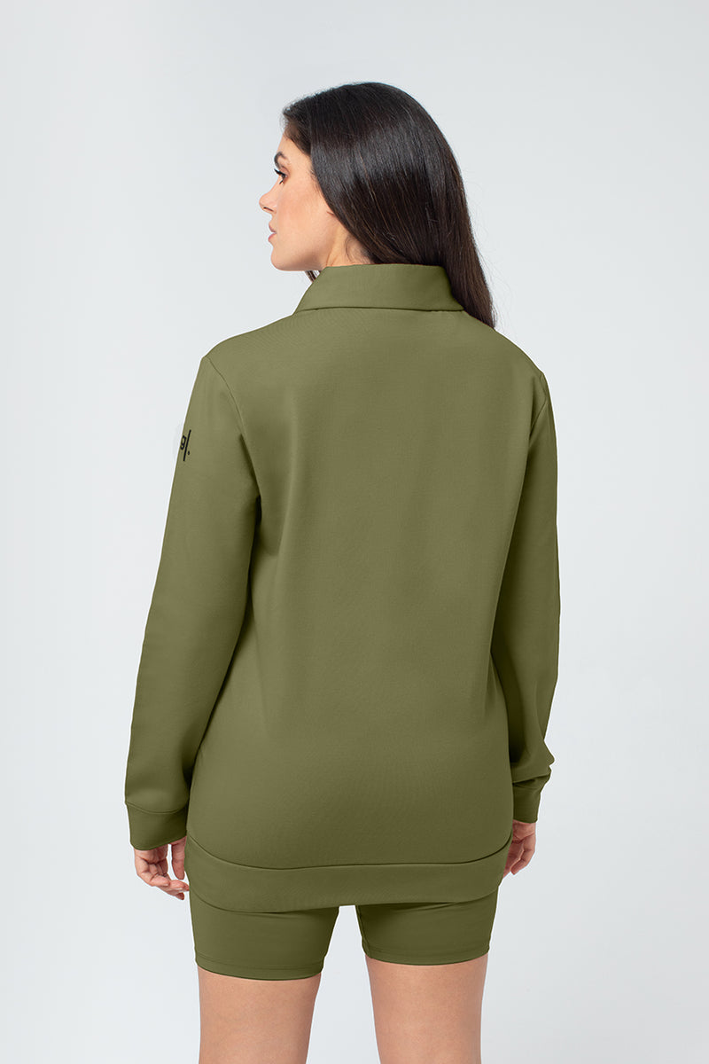 Organic Bamboo Women Cozy Half Zip Slim Fit Jumper
