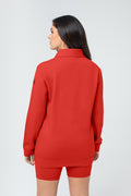 Organic Bamboo Women Cozy Half Zip Slim Fit Jumper
