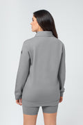 Organic Bamboo Women Cozy Half Zip Slim Fit Jumper