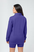 Organic Bamboo Women Cozy Half Zip Slim Fit Jumper