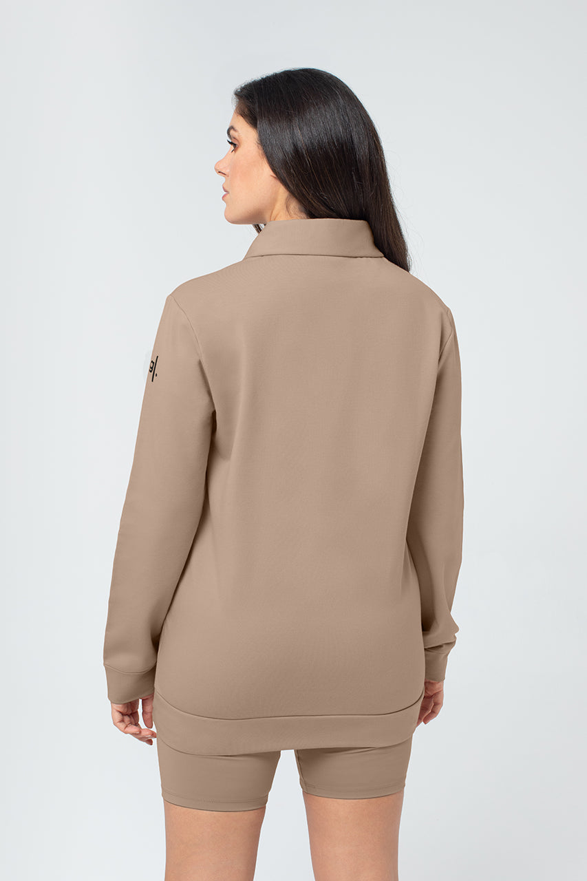 Organic Bamboo Women Cozy Half Zip Slim Fit Jumper