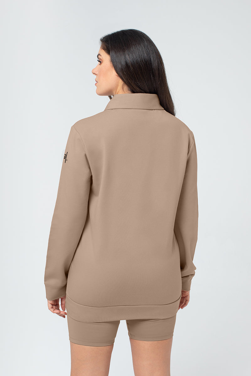 Organic Bamboo Women Cozy Half Zip Slim Fit Jumper