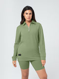 Organic Bamboo Women Cozy Half Zip Slim Fit Jumper
