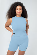 Women's Sustainable Sleeveless Crop High Neck Top