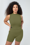 Women's Sustainable Sleeveless Crop High Neck Top
