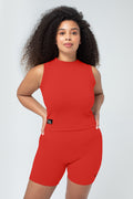 Women's Sustainable Sleeveless Crop High Neck Top