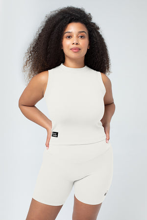Women's Sustainable Sleeveless Crop High Neck Top