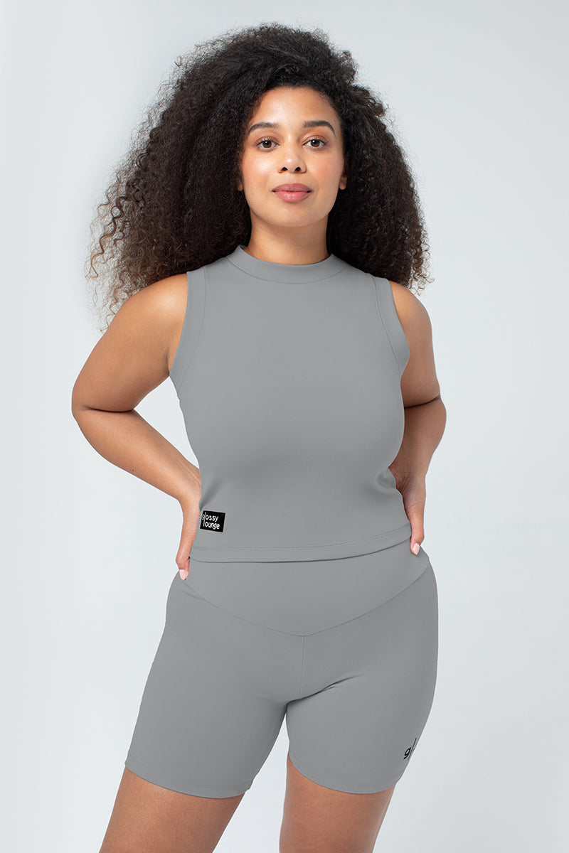 Women's Sustainable Sleeveless Crop High Neck Top