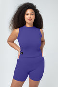 Women's Sustainable Sleeveless Crop High Neck Top