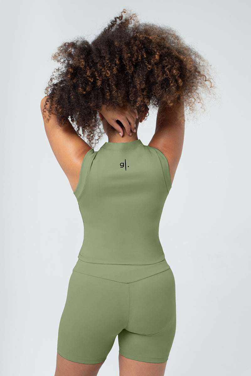 Women's Sustainable Sleeveless Crop High Neck Top