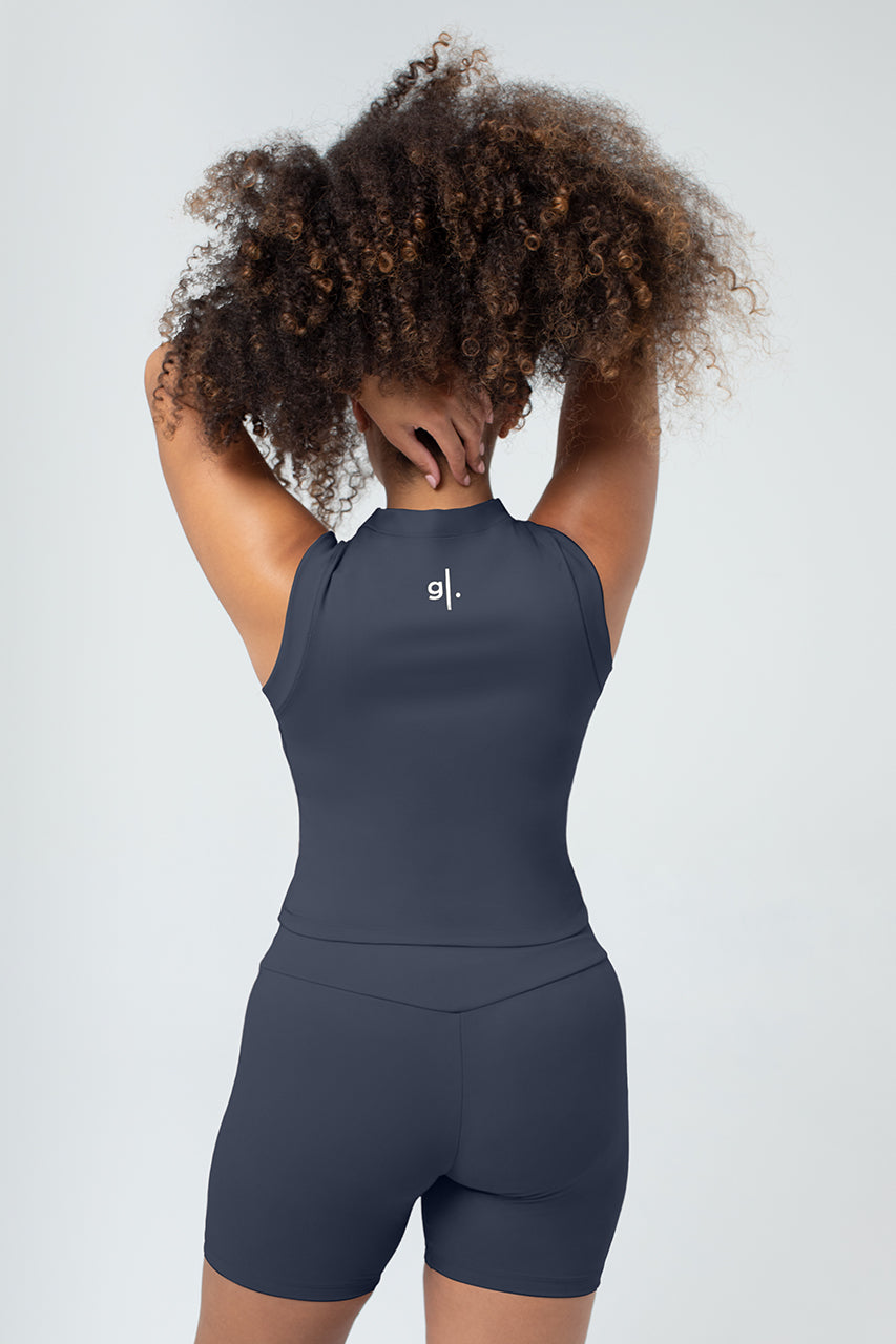 Women's Sustainable Sleeveless Crop High Neck Top
