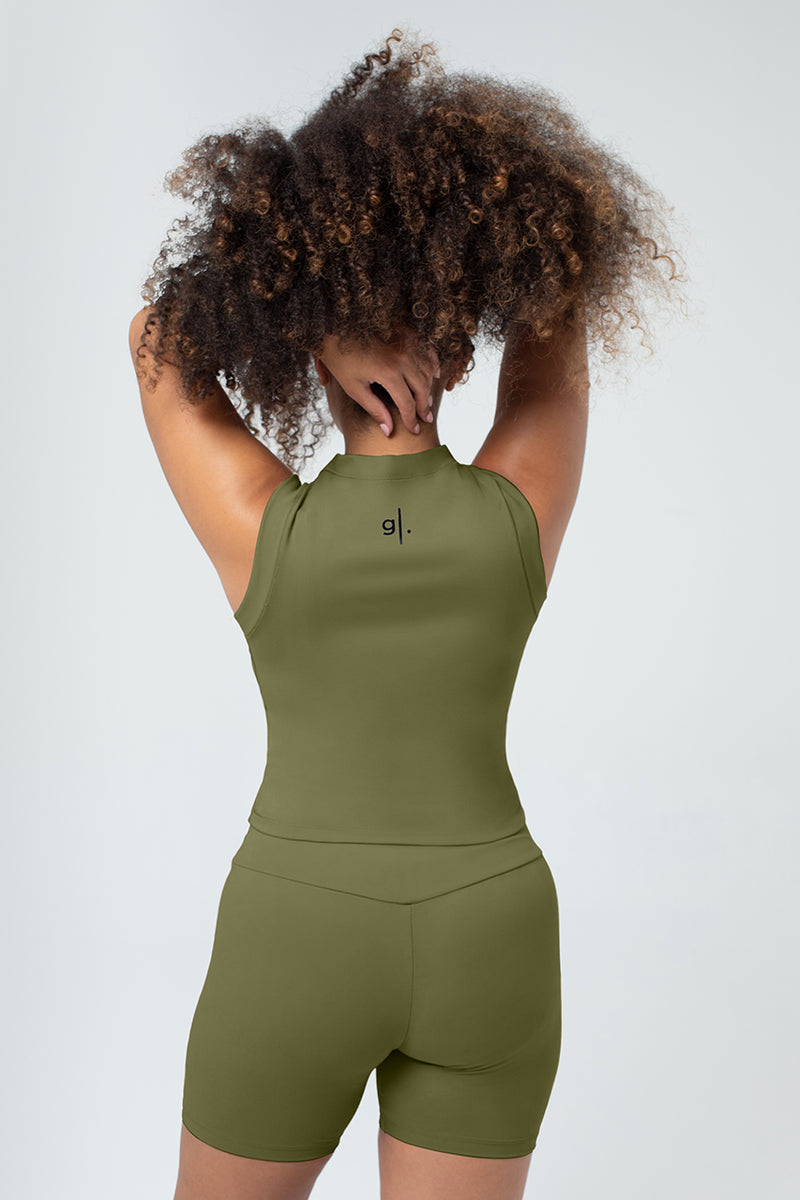 Women's Sustainable Sleeveless Crop High Neck Top