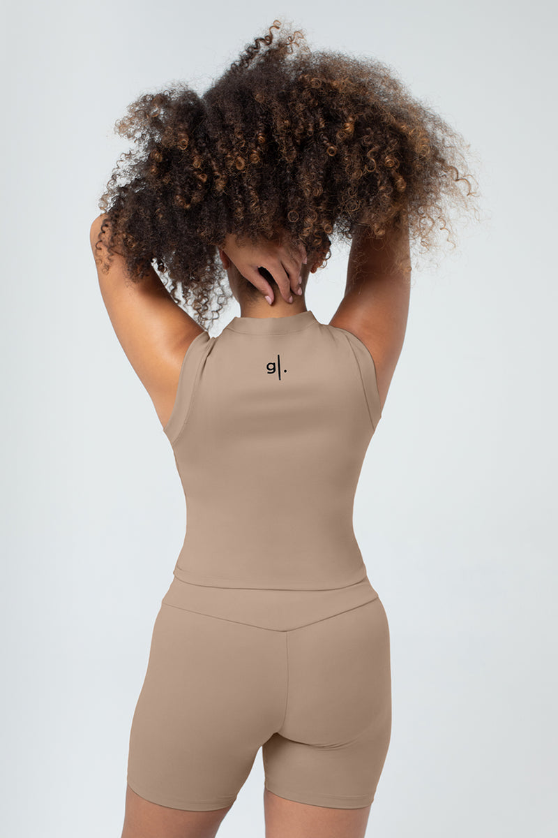 Women's Sustainable Sleeveless Crop High Neck Top