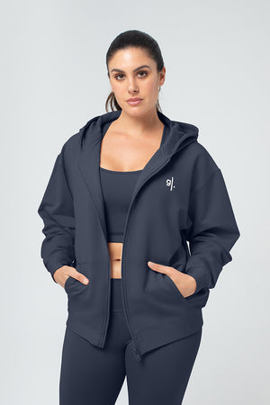 Organic Bamboo Women Oversized Zip Up Hoodie