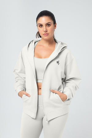Organic Bamboo Women Oversized Zip Up Hoodie