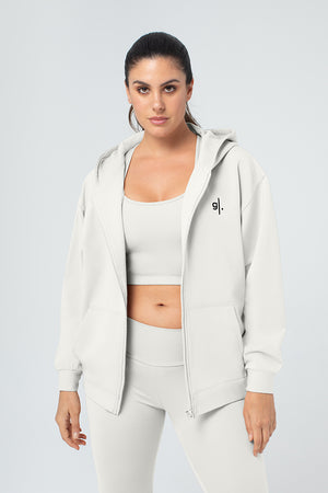 Organic Bamboo Women Oversized Zip Up Hoodie