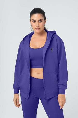 Organic Bamboo Women Oversized Zip Up Hoodie