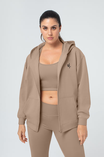 Organic Bamboo Women Oversized Zip Up Hoodie