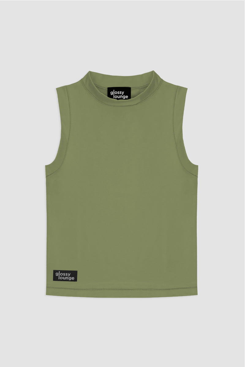 Women's Sustainable Sleeveless Crop High Neck Top