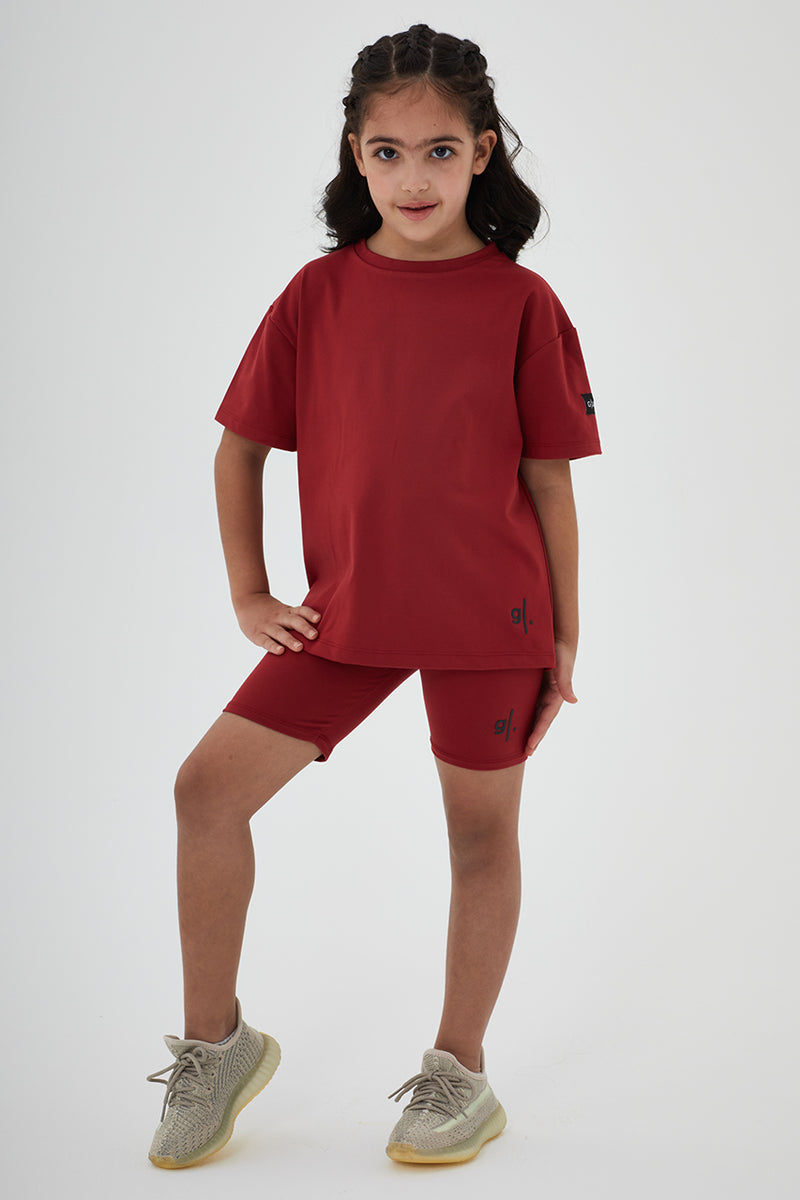 Girls Sustainable High Waist Biker Shorts