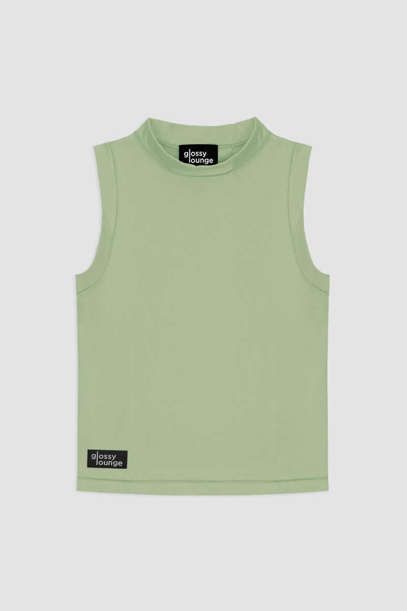 Women's Sustainable Sleeveless Crop High Neck Top