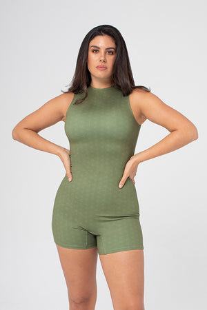 Women's Sustainable Sleeveless Mid-Thigh Print Bodysuit