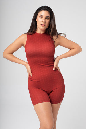 Women's Sustainable Sleeveless Mid-Thigh Print Bodysuit