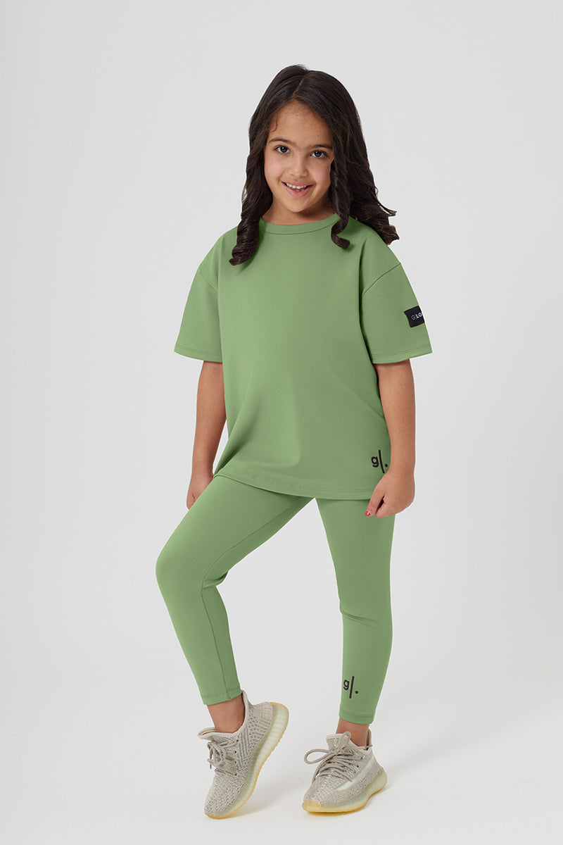 Girls Full Length Sustainable High Waist Leggings