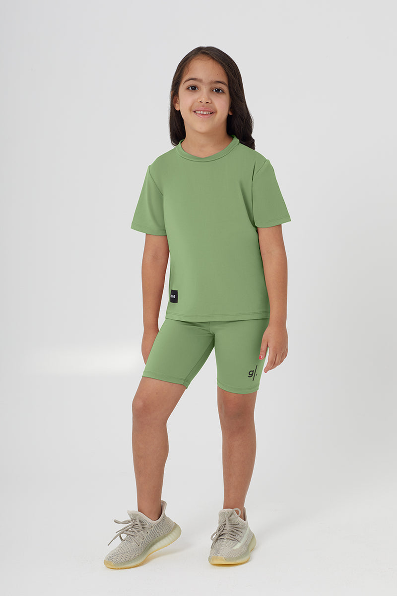 Girls Sustainable High Waist Biker Shorts