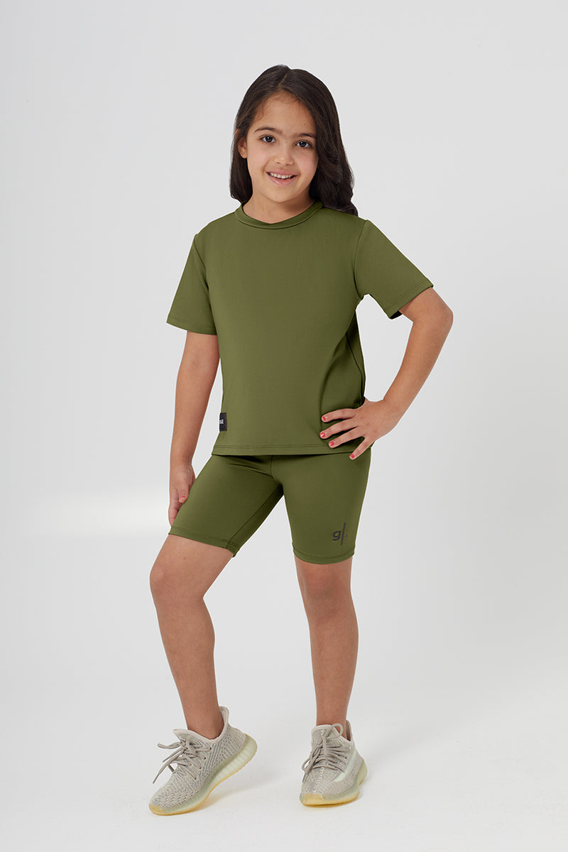 Girls Sustainable High Waist Biker Shorts