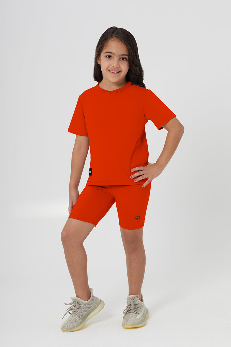Girls Sustainable High Waist Biker Shorts