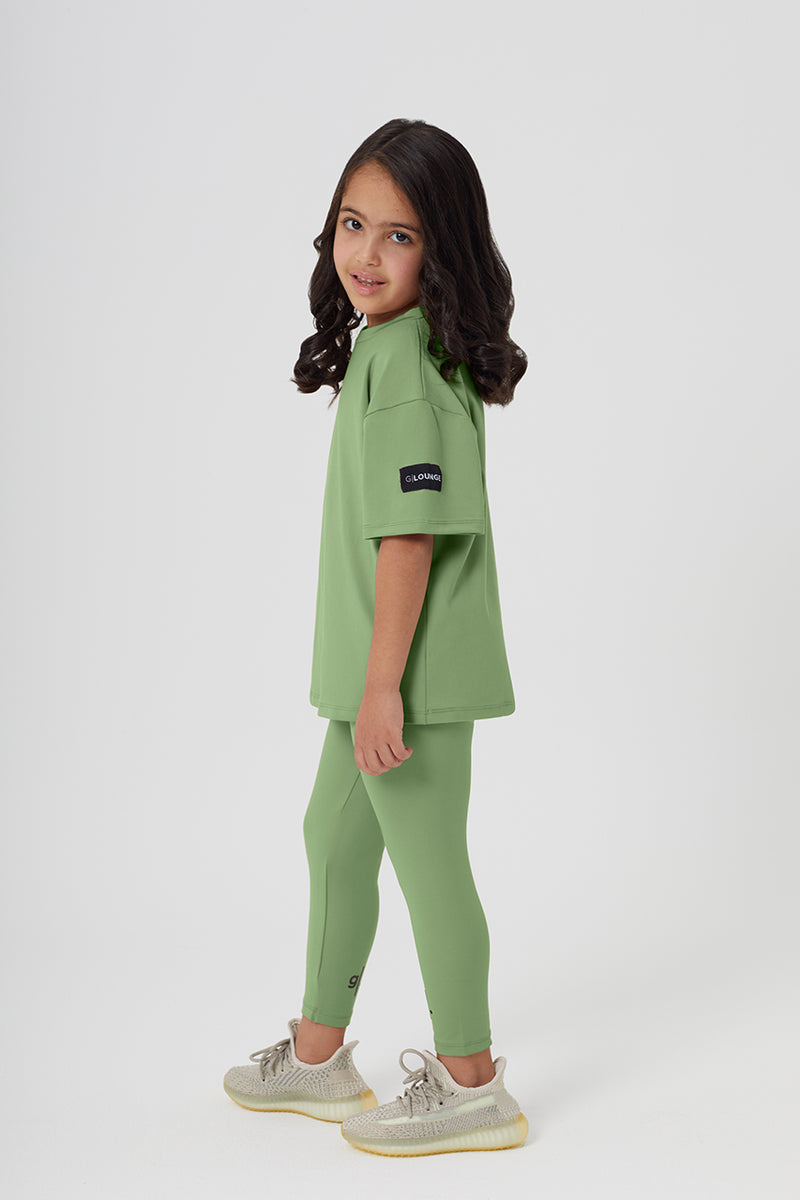 Girls Full Length Sustainable High Waist Leggings