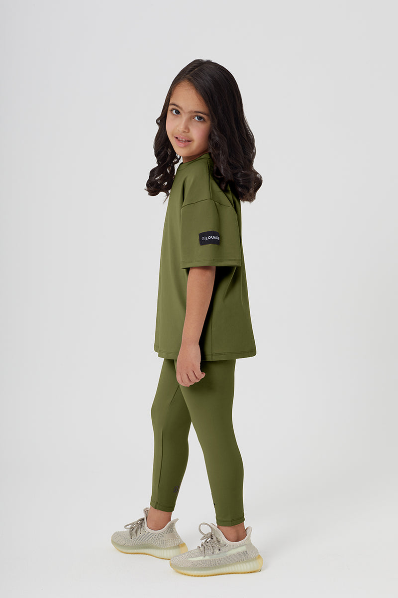 Girls Full Length Sustainable High Waist Leggings